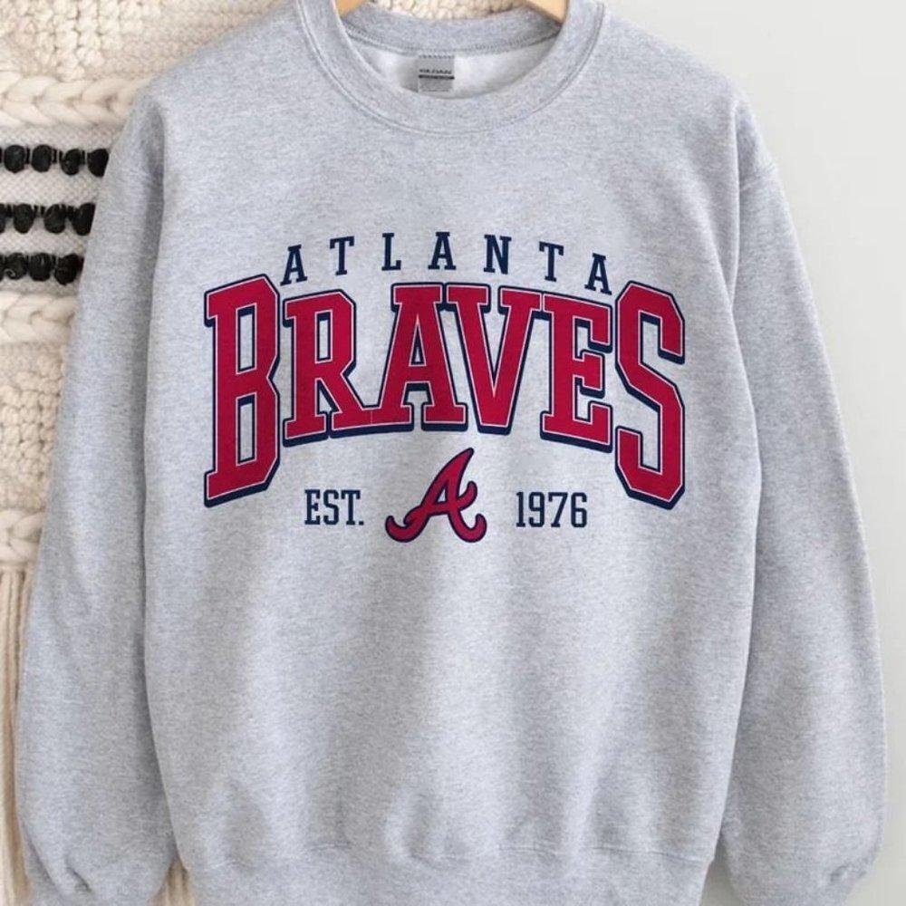Retro Style Atlanta Baseball Crewneck Sweatshirt, Atlanta Baseball Unisex Shirt